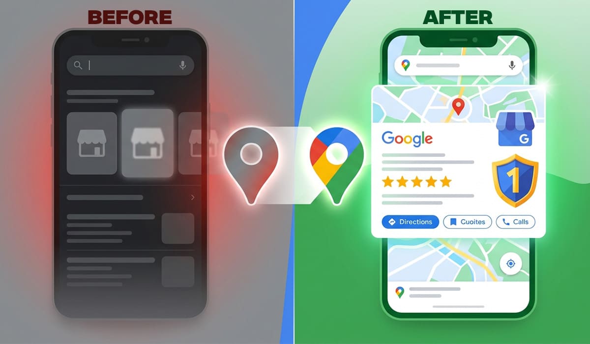Google Business Profile setup guide showing how to get business listed on Google Maps